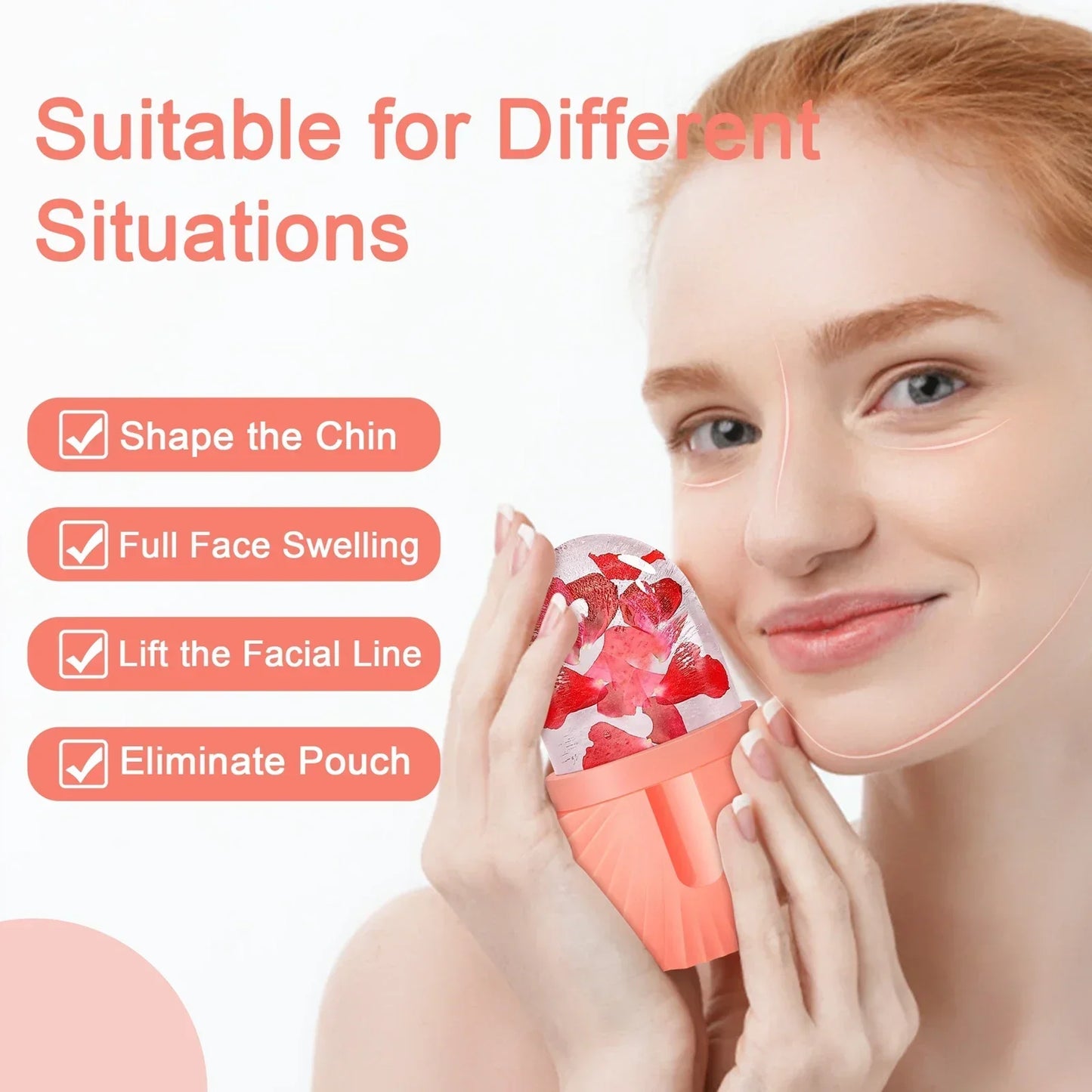 Silicone Ice Cube Trays | Beauty Lifting Ice Ball Face Massager & Eye Roller for Acne Reduction