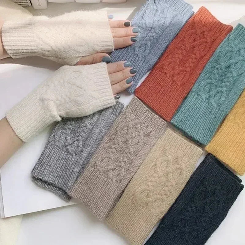 Cozy Knit Half Finger Gloves