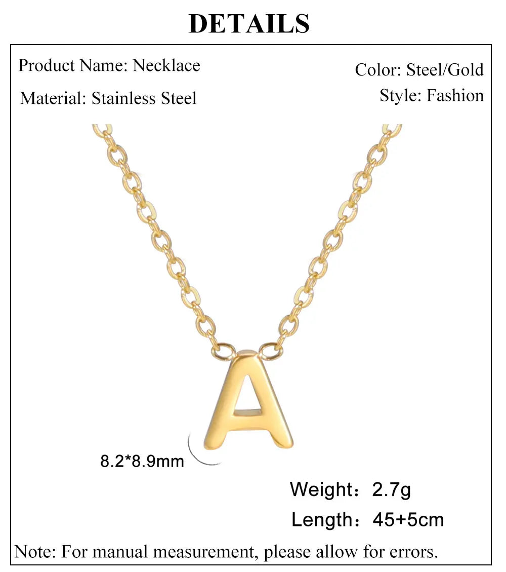 Cazador Minimalist Initial A-Z Letter Necklace for Women