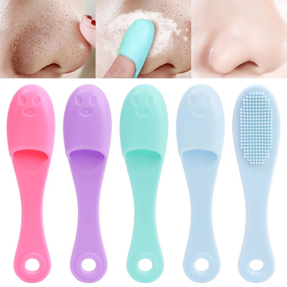 Silicone Nose Brush | Portable Double-Sided Facial Pore Cleaner & Blackhead Massage Tool