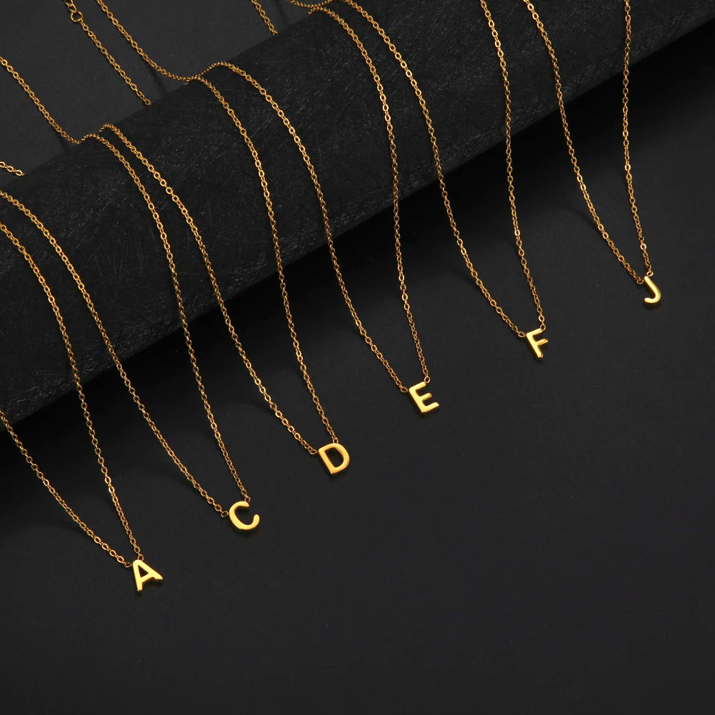 Cazador Minimalist Initial A-Z Letter Necklace for Women