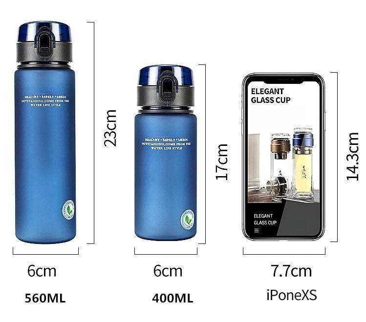 BPA Free Leak Proof Sports Water Bottle – Portable Hiking Drink Bottle (400ml & 560ml)