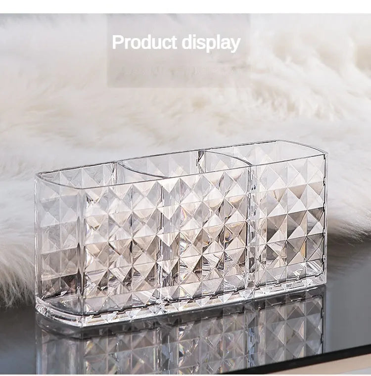 Diamond Patterned Mirror Cabinet Storage Box – Stylish Bathroom & Cosmetics Organizer