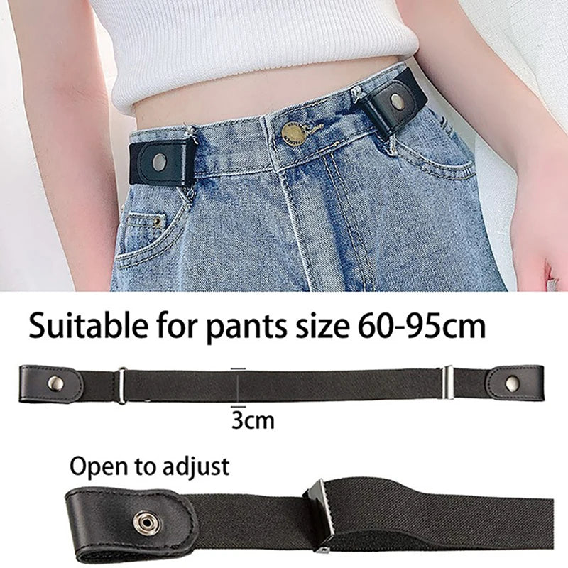 Buckle-Free Waist Belt for Jeans and Pants