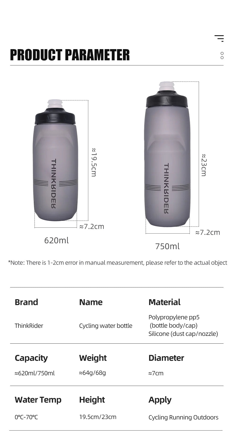 MTB Road Bike Water Bottle – Large Capacity Portable Plastic Cycling Drink Bottle for Outdoor Sports