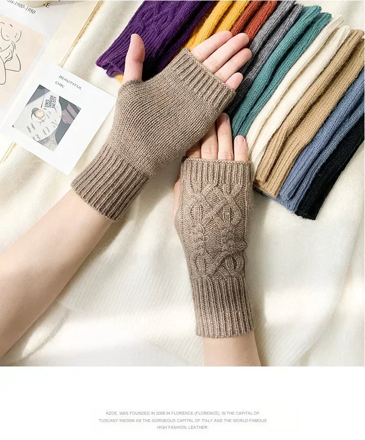 Cozy Knit Half Finger Gloves