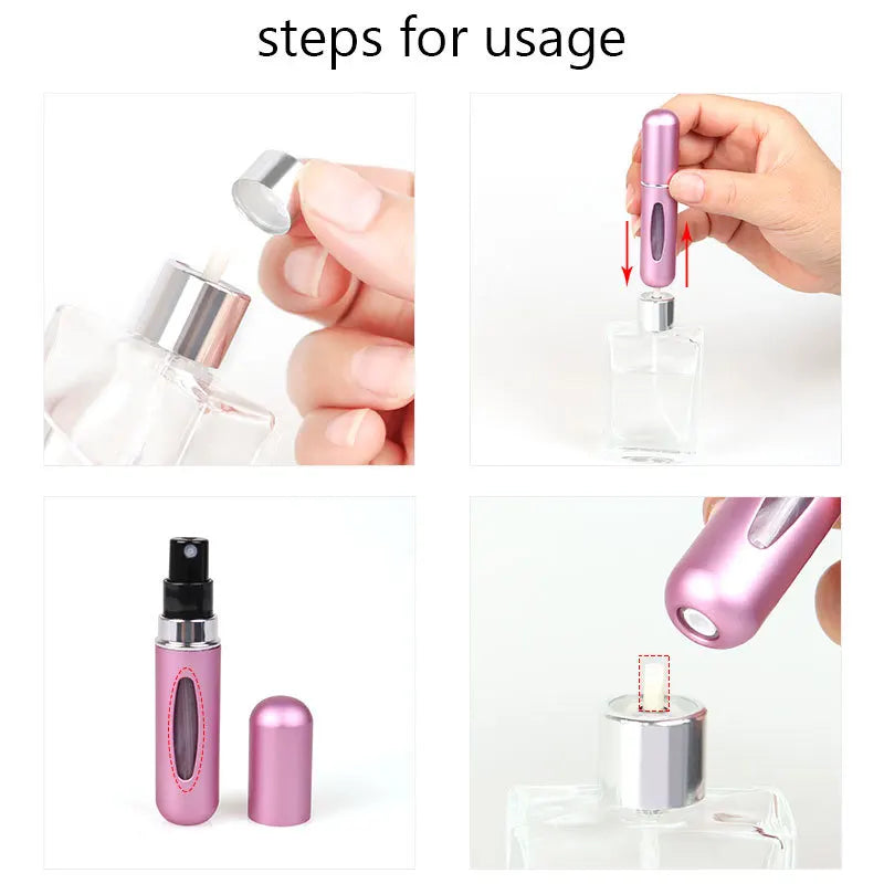 Portable 5ml Refillable Perfume Spray Bottle – Mini Travel Atomizer for Fragrance and Cosmetic Use