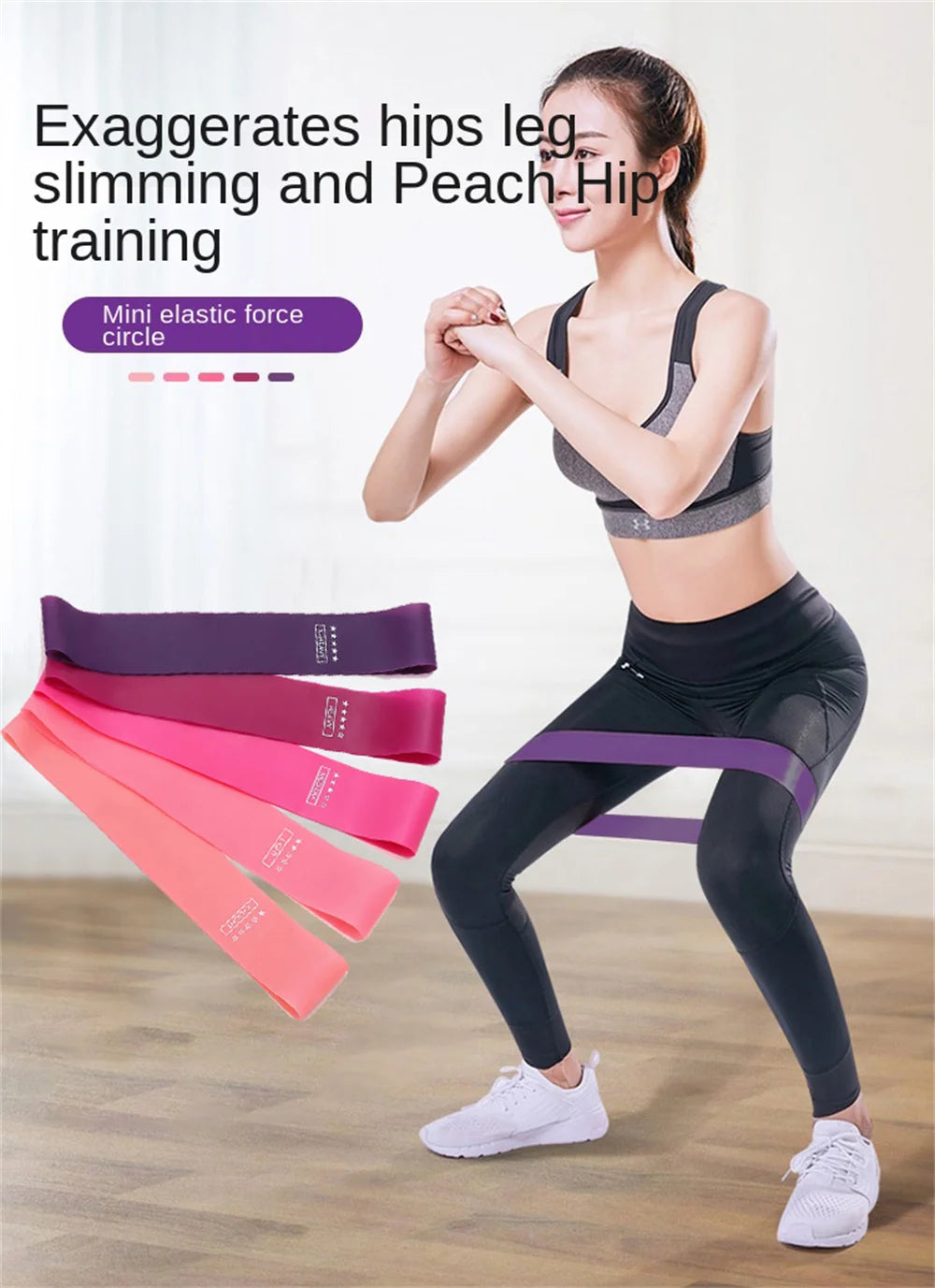 Elastic Resistance Bands for Home Yoga, Pilates, and Crossfit Workouts