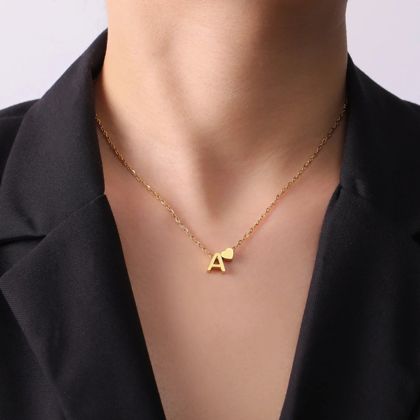 Cazador Minimalist Initial A-Z Letter Necklace for Women