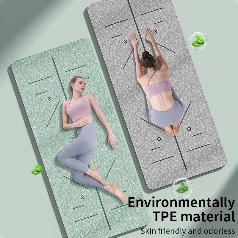 Eco-Friendly Non-Slip Yoga Mat with Carrying Strap for Home Workouts & Pilates