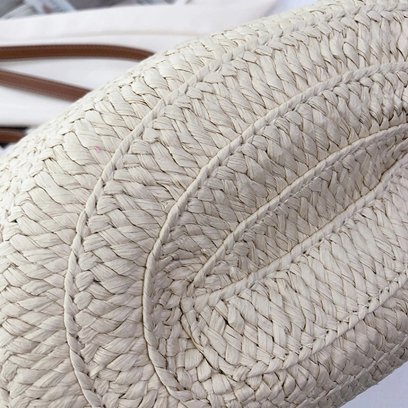 Straw Woven Beach Tote Bag