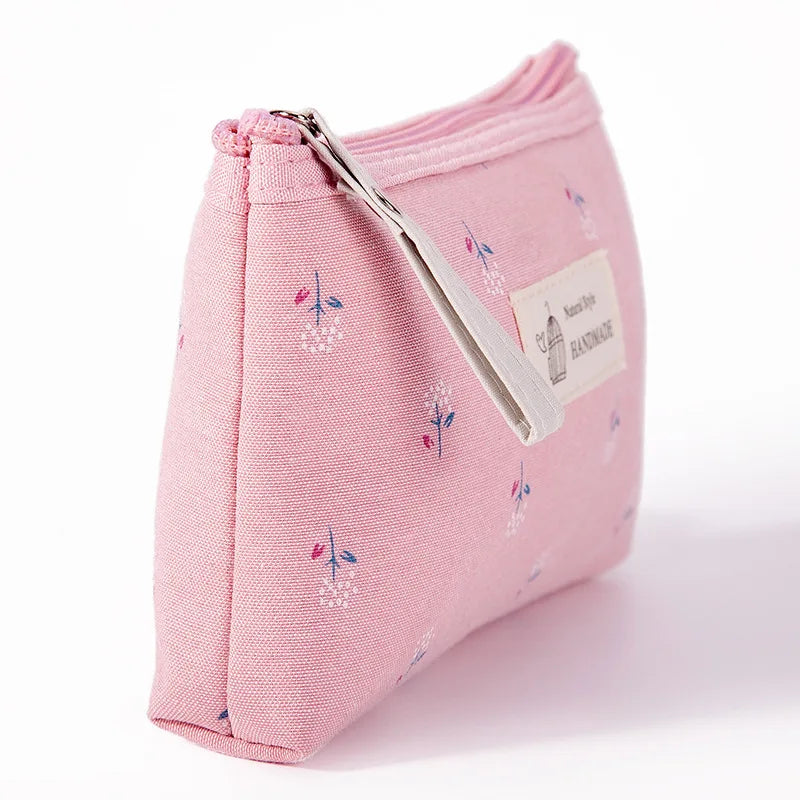 Waterproof Printed Canvas Cosmetic Bag – Portable Multifunctional Toiletry & Pencil Case