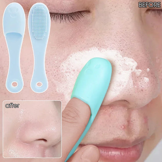 Silicone Nose Brush | Portable Double-Sided Facial Pore Cleaner & Blackhead Massage Tool