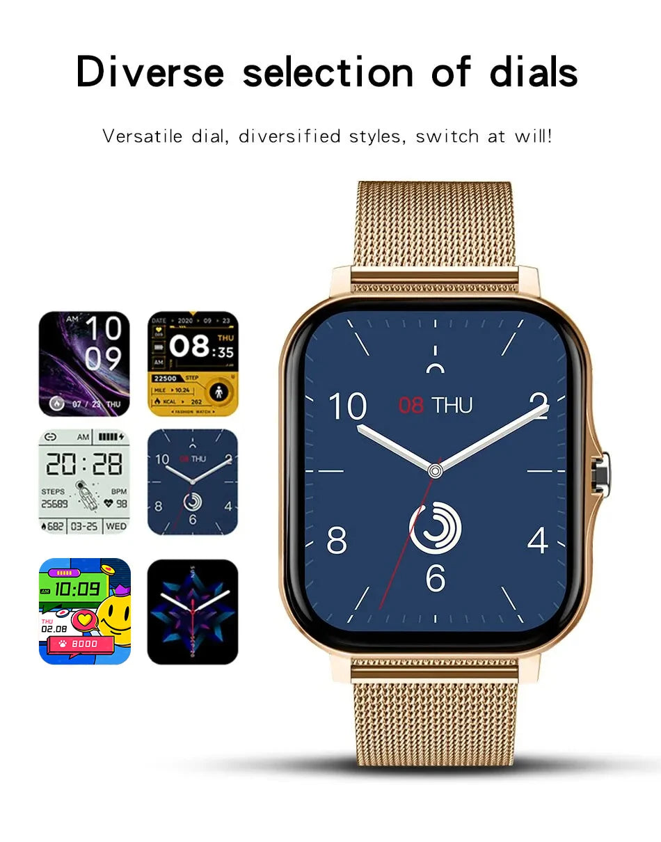 New SmartWatch 1.83" Big Color Screen Full Touch Custom Dial Smart Watch Bluetooth Call with App Support Smart Watch Women Men