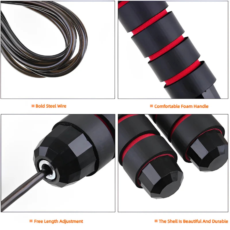 Adjustable Steel Wire Jump Rope for Fitness & Training