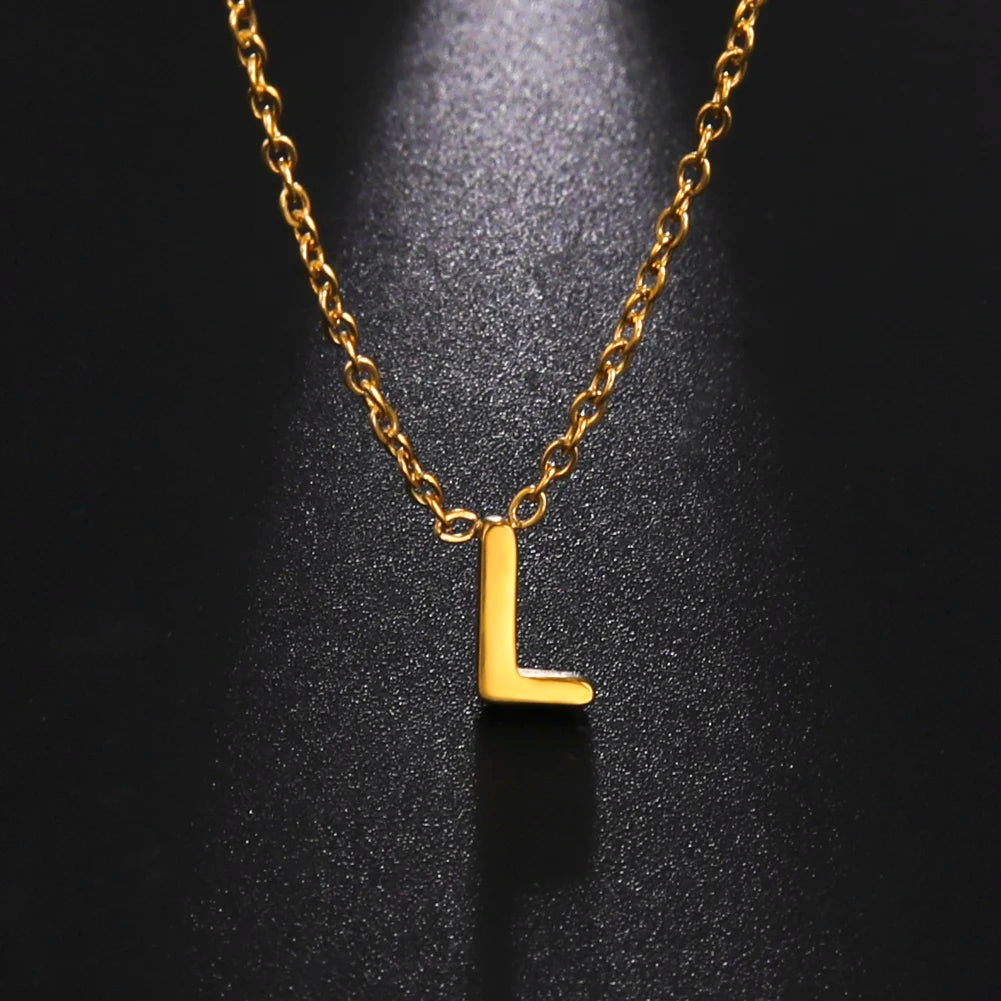 Cazador Minimalist Initial A-Z Letter Necklace for Women