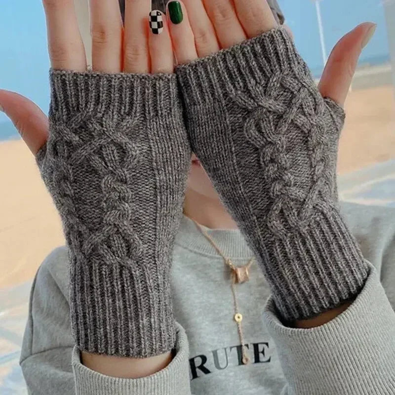 Cozy Knit Half Finger Gloves