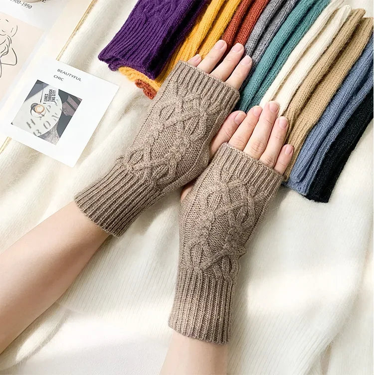 Cozy Knit Half Finger Gloves