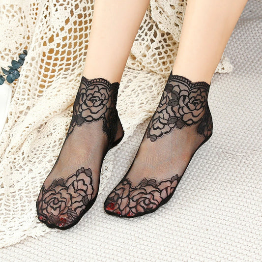 Vintage Floral Lace Socks