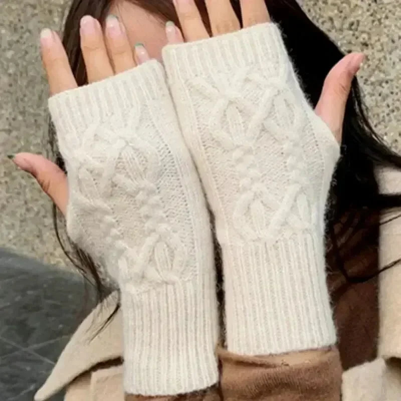 Cozy Knit Half Finger Gloves