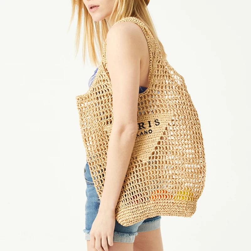 Casual Hollow Straw Tote Bag for Women (2024)