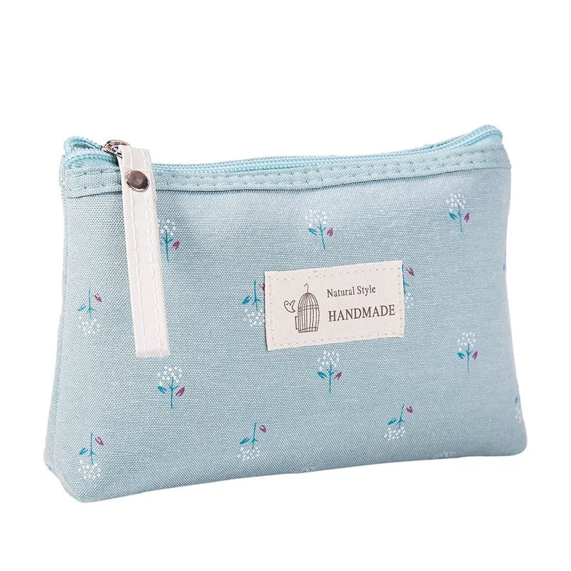 Waterproof Printed Canvas Cosmetic Bag – Portable Multifunctional Toiletry & Pencil Case