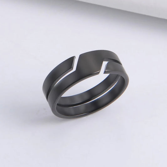 Black Minimalist Stainless Steel Ring