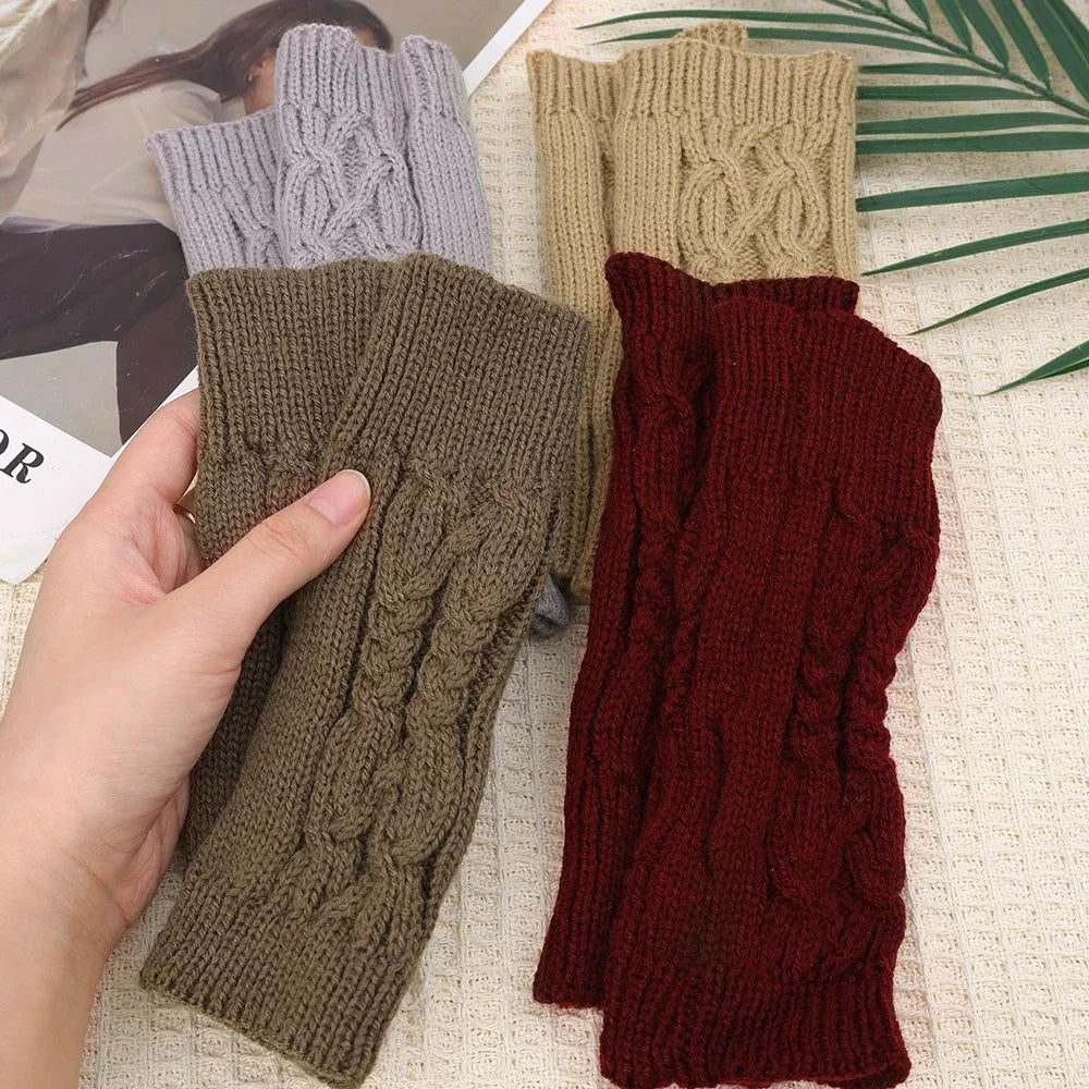 Cozy Knit Half Finger Gloves