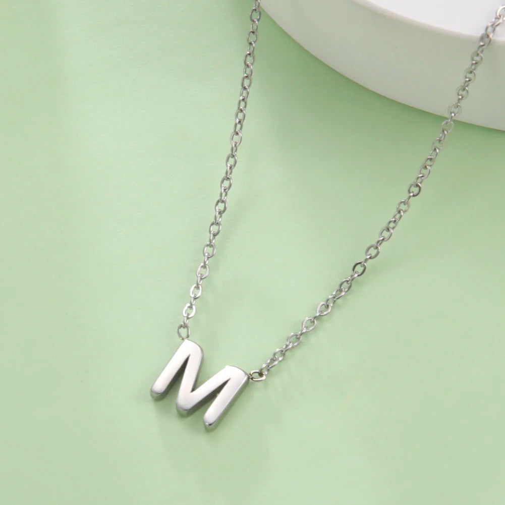 Cazador Minimalist Initial A-Z Letter Necklace for Women