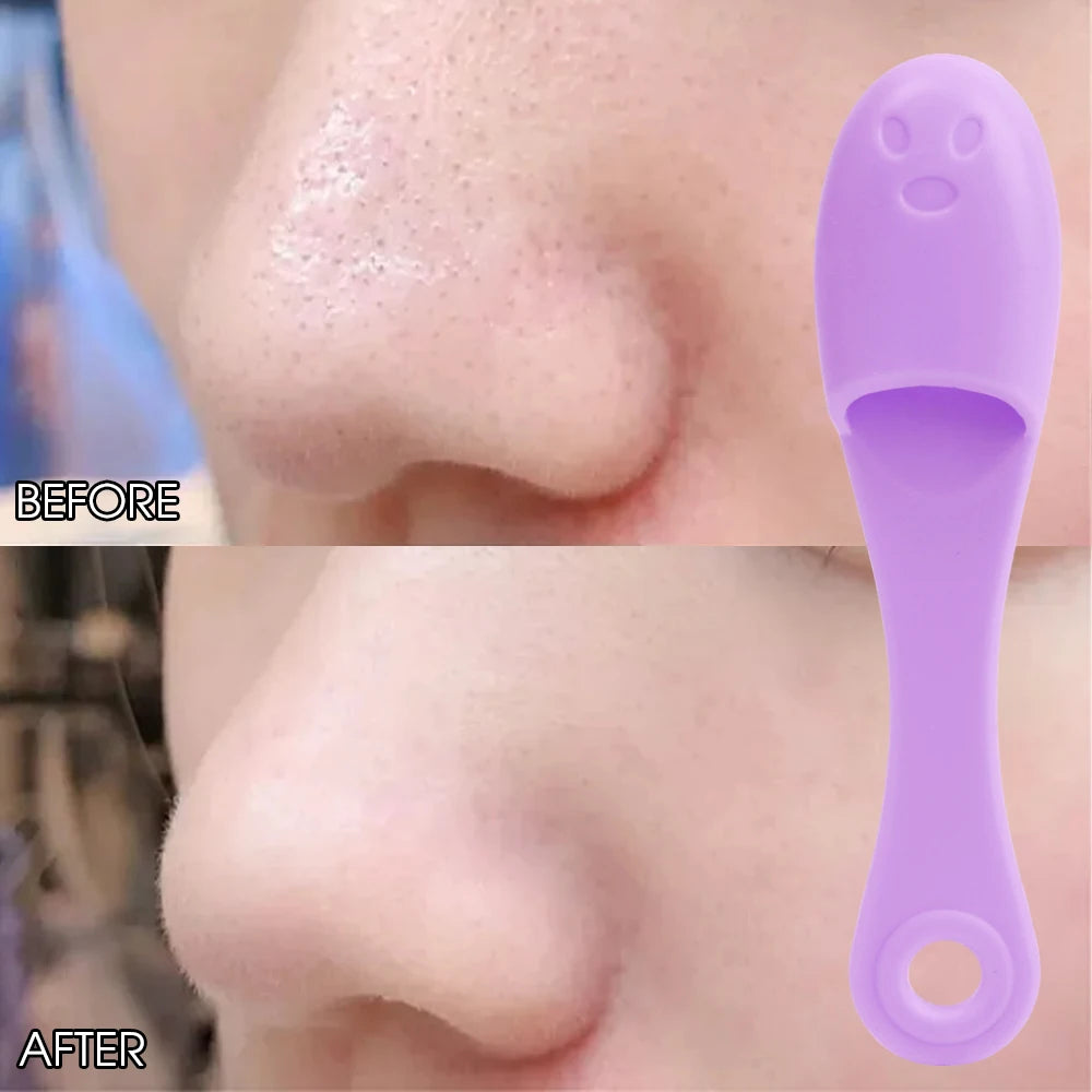 Silicone Nose Brush | Portable Double-Sided Facial Pore Cleaner & Blackhead Massage Tool