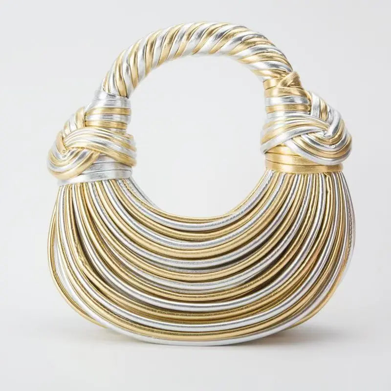 Gold Luxe Handwoven Hobo Bag