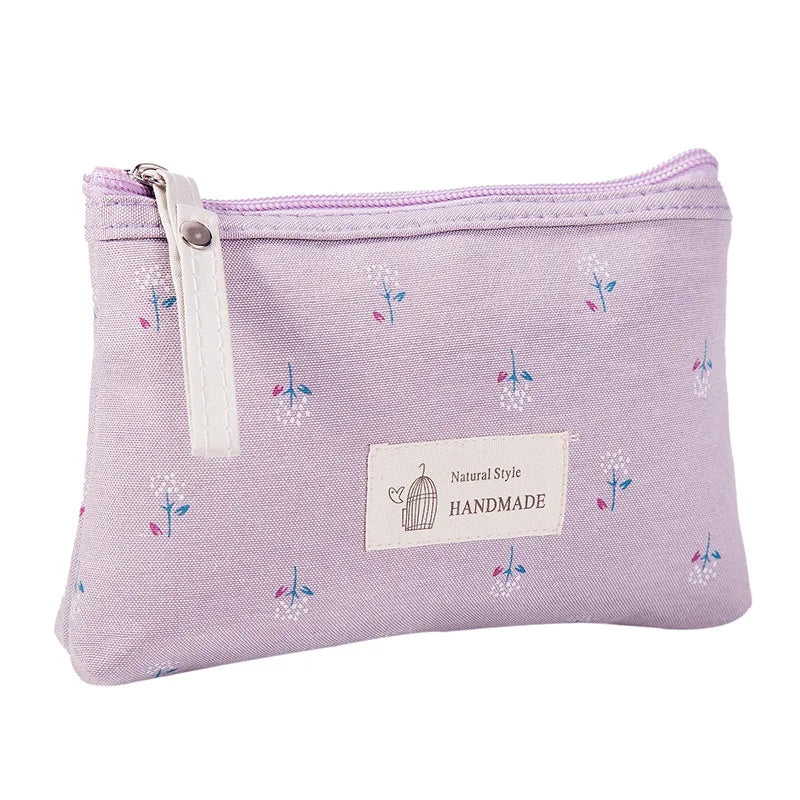 Waterproof Printed Canvas Cosmetic Bag – Portable Multifunctional Toiletry & Pencil Case