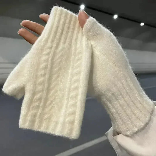 Cozy Knit Half Finger Gloves