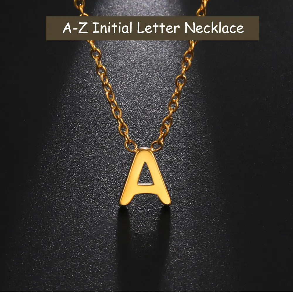 Cazador Minimalist Initial A-Z Letter Necklace for Women