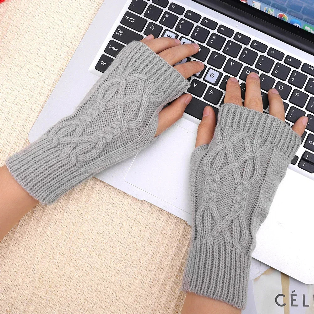 Cozy Knit Half Finger Gloves