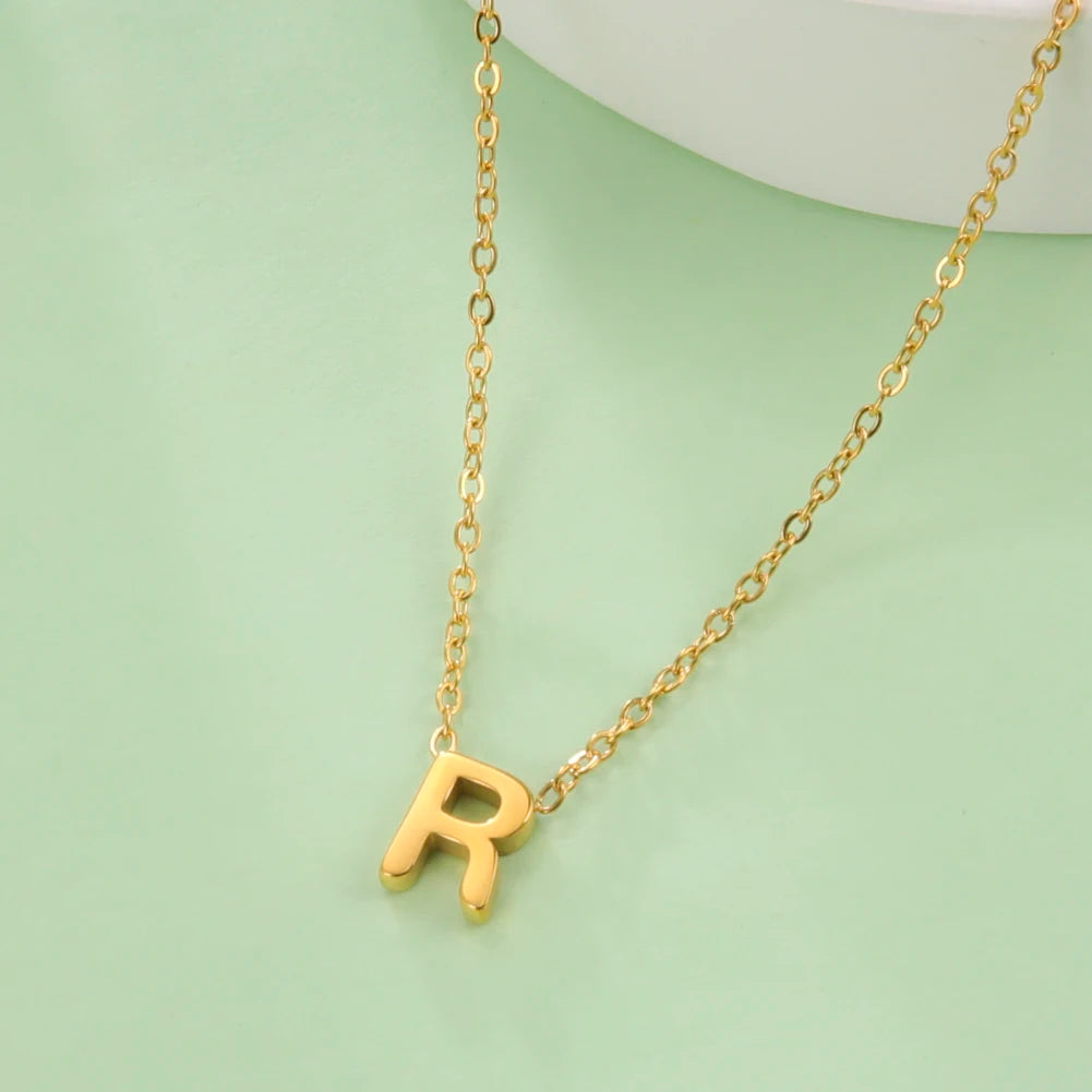 Cazador Minimalist Initial A-Z Letter Necklace for Women