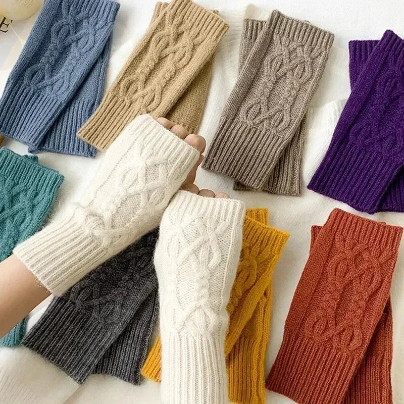 Cozy Knit Half Finger Gloves